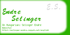 endre selinger business card